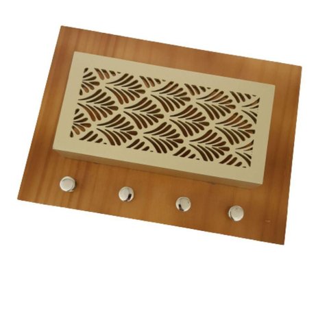 Porta Chaves Madeira 4 Pinos 25cm x 18cm