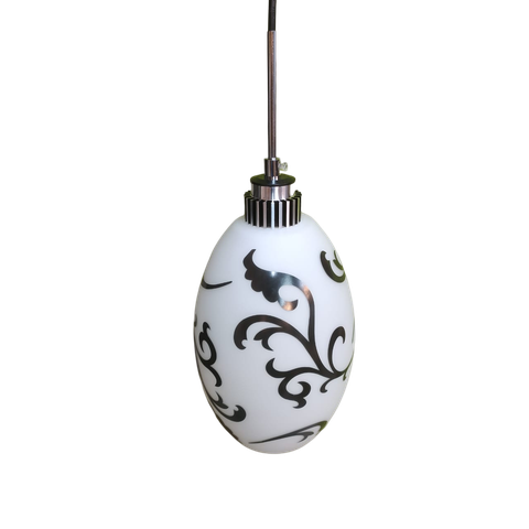 Lustre Pendente Arabesco de Vidro Leitoso