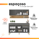 Ver imagem 5 de Kit Armário de Cozinha e Balcão Completa 1,50m Line Madeirado/grafite Kit's Paraná