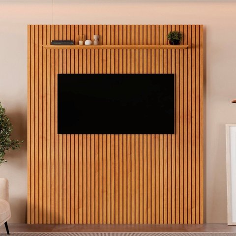 Painel para TV Lyon 227 cm 250 cm de Altura sem LED Naturalle Mavaular