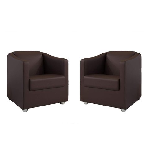Kit 2 Poltronas Decorativa Mariana Corino MarromDal Poz Estofados