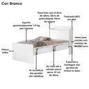 Ver imagem 5 de Bicama Solteiro 2 Gavetas 220x98 Cm com Bau e Cama Auxiliar Mdf Branco Decmade