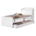 Ver imagem 1 de Bicama Solteiro 2 Gavetas 220x98 Cm com Bau e Cama Auxiliar Mdf Branco Decmade