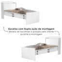 Ver mais imagens de Bicama Solteiro 2 Gavetas 220x98 Cm com Bau e Cama Auxiliar Mdf Branco Decmade