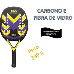 RAQUETE SEMI PRO BEACH TENNIS ROXO CARBONO E FIBRA DE VIDRO - 2