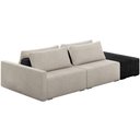 Ver imagem 1 de Sofá Ilha Modular para Sala 232cm com Puff Dublin K01 Bouclê Creme e Sintético Preto - Lyam Decor