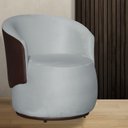 Ver imagem 7 de Poltrona Decorativa Redonda Bia Composê Veludo com Corino Cor:prata