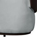 Ver imagem 3 de Poltrona Decorativa Redonda Bia Composê Veludo com Corino Cor:prata