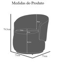 Ver mais imagens de Poltrona Decorativa Redonda Bia Composê Veludo com Corino Cor:prata