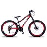 Bicicleta Aro 26 Dropp X Freeride 21 Marchas Aros Jumpmax DH Freio a Disco:Preto/Vermelho - 3