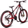 Bicicleta Aro 26 Dropp X Freeride 21 Marchas Aros Jumpmax DH Freio a Disco:Preto/Vermelho - 1