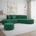 Ver imagem 1 de Sofá Estopar Virginia 2 Metros com Puff Bouclé para Sala
