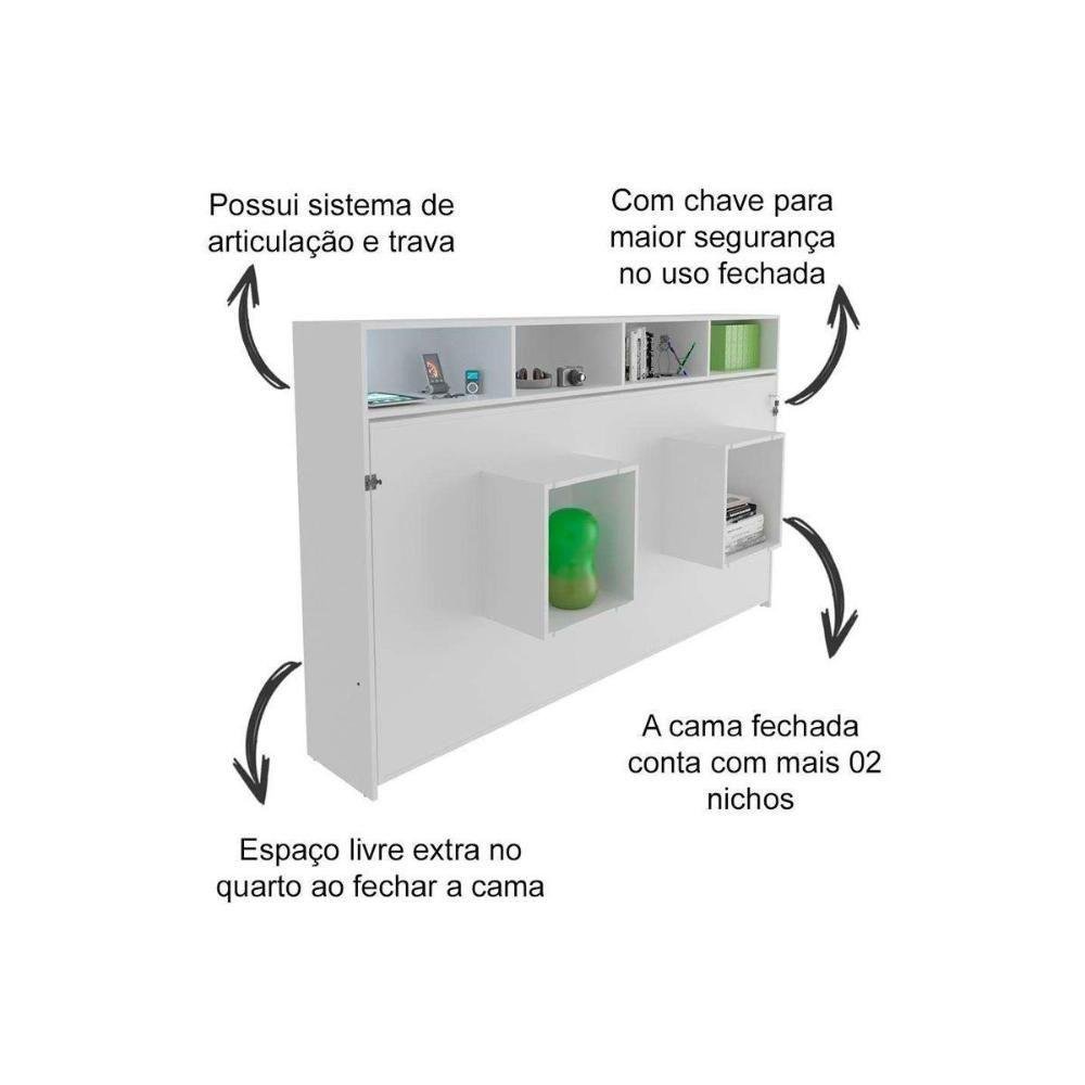 Cama Dobrável Articulada Multifuncional Cm8020 Amêndoa - Tecno Mobili - 5