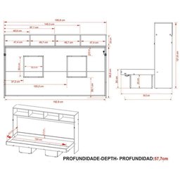 Cama Dobrável Articulada Multifuncional Cm8020 Amêndoa - Tecno Mobili - 7