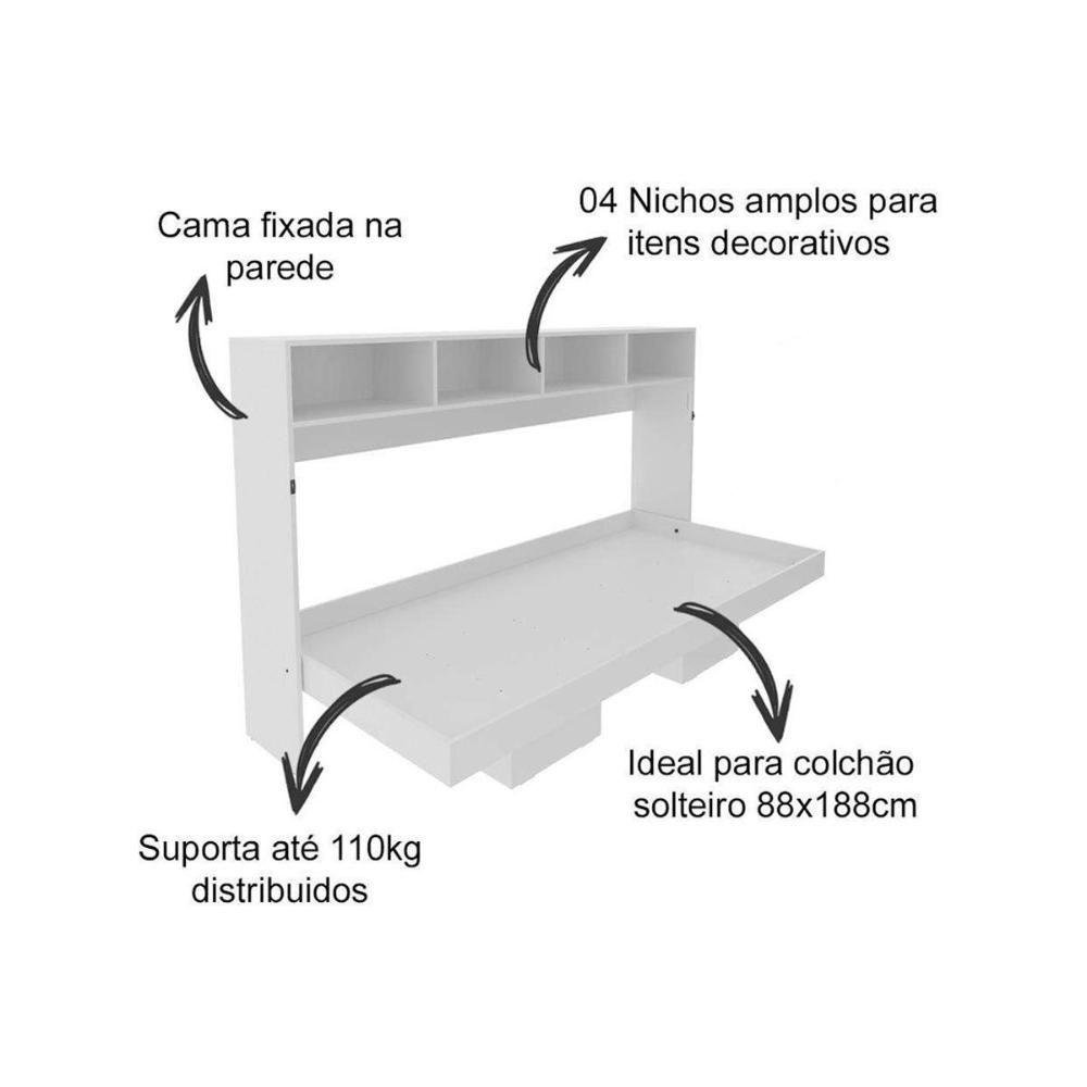 Cama Dobrável Articulada Multifuncional Cm8020 Amêndoa - Tecno Mobili - 6