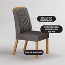 Ver imagem 3 de Kit 6 Cadeiras de Jantar Ilhéus Madeira Maciça Estofada Amadeirado Arbo