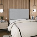 Ver imagem 1 de Cabeceira Cama Box Reta Casal 140cm Luna Boucle C/frame Cinza