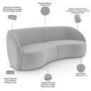 Ver imagem 3 de Kit Sofá 4 Lugares Eron 318cm com Poltrona Giratória Angelina M03 Veludo Cinza - Lyam Decor
