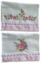Ver imagem 1 de Jogo de Toalhas Bordadas Lavabo De Mão Estampa: Ramalhete e Rosas. 2 peças, Cor: Branco. Marca Dohle