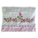 Ver imagem 3 de Jogo de Toalhas Bordadas Lavabo De Mão Estampa: Ramalhete e Rosas. 2 peças, Cor: Branco. Marca Dohle