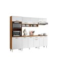 Ver imagem 1 de Jogo de Cozinha Atena Completo 249cm - Cinamomo/Branco Aramóveis