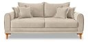Ver imagem 3 de Sofá Living 2 Lugares Bouclê Bege 1.60m Pés em Madeira Bz Home Decor