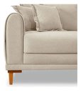 Ver imagem 4 de Sofá Living 2 Lugares Bouclê Bege 1.60m Pés em Madeira Bz Home Decor