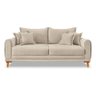 Sofá Living 2 Lugares Bouclê Bege 1.60m Pés em Madeira Bz Home Decor - 2