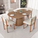 Ver imagem 3 de Kit 4 Cadeiras para Sala de Jantar Cozinha Living Estofada Dara L02 Linho Champagne - Lyam Decor