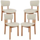 Ver imagem 3 de Kit 4 Cadeiras para Sala de Jantar Cozinha Living Estofada Dara L02 Linho Champagne - Lyam Decor