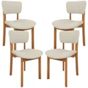 Ver imagem 1 de Kit 4 Cadeiras para Sala de Jantar Cozinha Living Estofada Dara L02 Linho Champagne - Lyam Decor