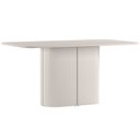 Ver imagem 1 de Mesa de Jantar para 6 Lugares 160cm Tampo Mdf com Vidro Serena Off White - New Ceval