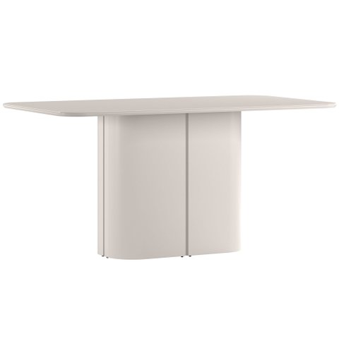 Mesa de Jantar para 6 Lugares 160cm Tampo Mdf com Vidro Serena Off White - New Ceval