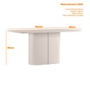 Ver imagem 2 de Mesa de Jantar para 6 Lugares 160cm Tampo Mdf com Vidro Serena Off White - New Ceval