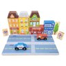 Blocos De Montar Madeira Infantil Cidade Com Carrinho Newart - 2