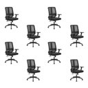 Ver imagem 2 de Kit com 8 Cadeiras Office Diretor Ajustavel e Ergonomica com Nr 17 Montana