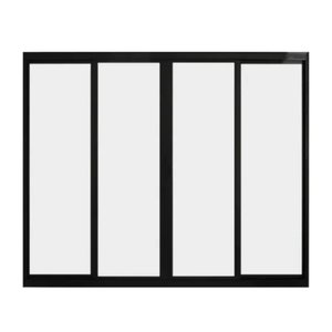 Janela de Correr em Alumínio 4 Folhas 1,00x1,20 Metros Preto com Grade - PTORD2268 - HALE