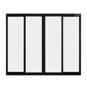 Ver imagem 1 de Janela de Correr em Alumínio 4 Folhas 1,00x1,20 Metros Preto com Grade - PTORD2268 - HALE