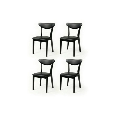 Kit 4 Cadeira de Jantar Madeira Maciça Floripa Estofada Premium Ergonomica Confortável Di Franco