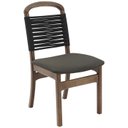 Ver imagem 1 de Cadeira Decorativa Vinil Corda Nautica Preto Pes Madeira Pinhao Nacc