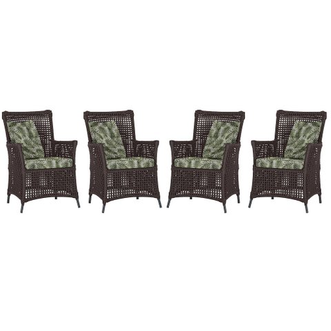 4 Poltronas Igapó Alumínio Micro Pintura Preta Corda Náutica Estofado 5