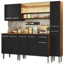 Ver imagem 3 de Armário de Cozinha Completa 201cm Rustic/Preto Emilly Sky Madesa 04