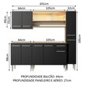 Ver imagem 4 de Armário de Cozinha Completa 201cm Rustic/Preto Emilly Sky Madesa 04