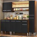 Ver imagem 1 de Armário de Cozinha Completa 201cm Rustic/Preto Emilly Sky Madesa 04