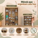 Ver imagem 5 de Quarto de Bebê Completo com Berço Americano 3 em 1 e Colchão Incluso Flor Multimóveis MP4946