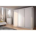 Ver imagem 3 de Guarda Roupa 3 Portas de Correr e 6 Gavetas Paradizzo Gold Freijó Cumaru/Branco - Novo Horizonte