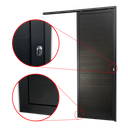 Ver imagem 3 de Porta de Correr Suspensa Lambril Dir L.25 Preta 210x80 Brimak