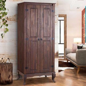 Sapateira Antiga Madeira Maciça 02 Portas Marrom Shop JM