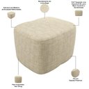 Ver imagem 6 de Poltrona de Amamentação com Balanço e Puff Orgânico Saori W01 Linho Bege - Lyam Decor