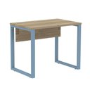 Ver imagem 1 de Mesa Escritório P25 Tub Pandin 90 Cm (larg) Tampo Mdp Noce Naturalle Pé Aço Tubular Azul Dali